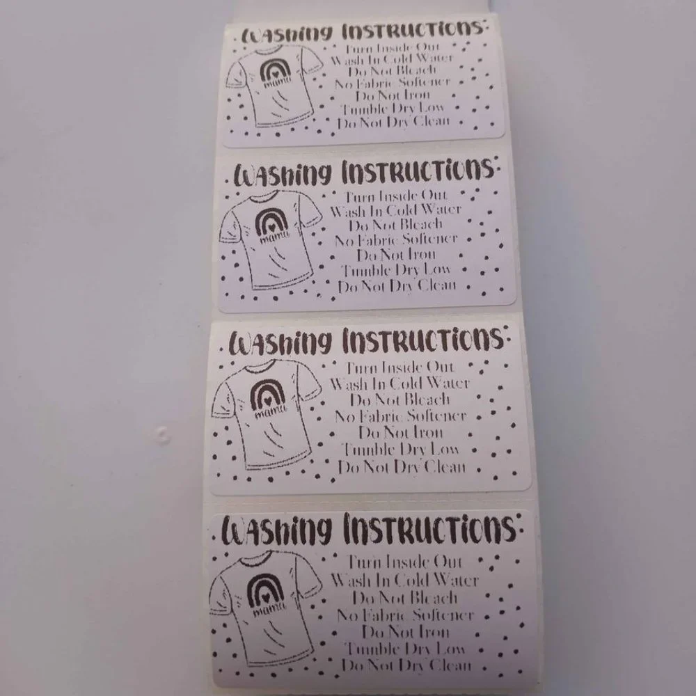 💙100 Washing Instructions- Thermal Label Stickers 2.25